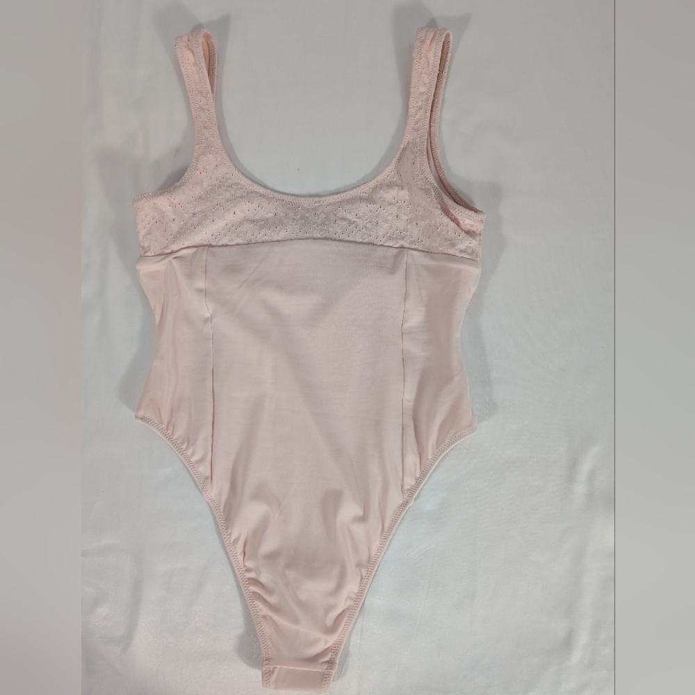 NWOT PacSun Eco Swim Floral Eyelet Mauve/Pink One-Piece Swimsuit  Size M - Picture 3 of 10
